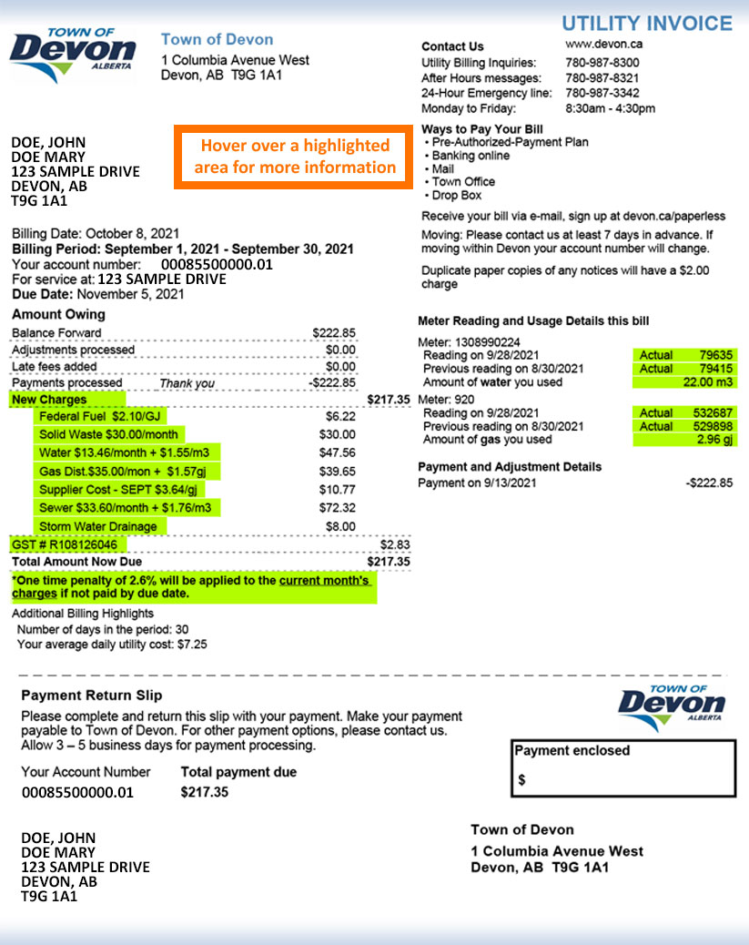 Reading Your Utility Bill