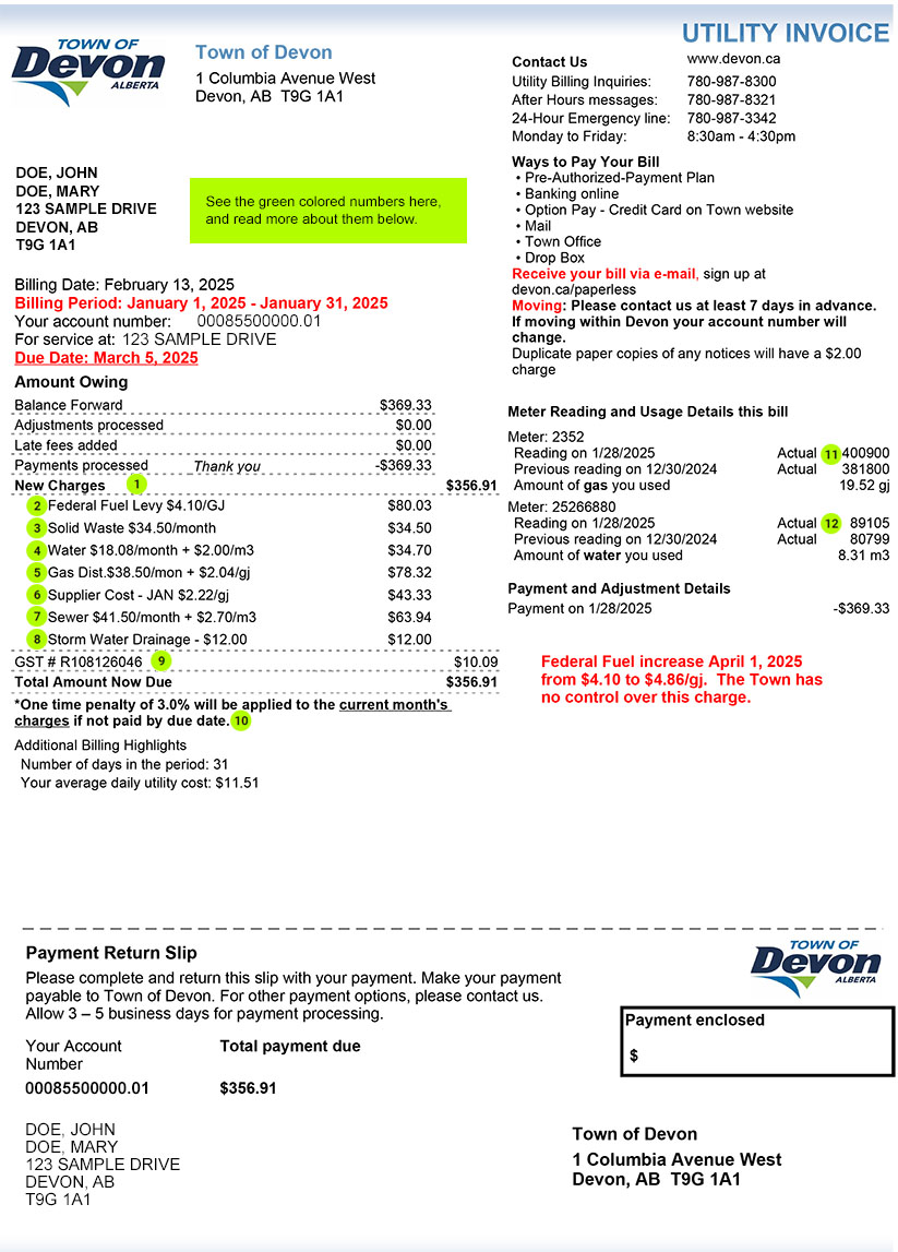 Reading Your Utility Bill